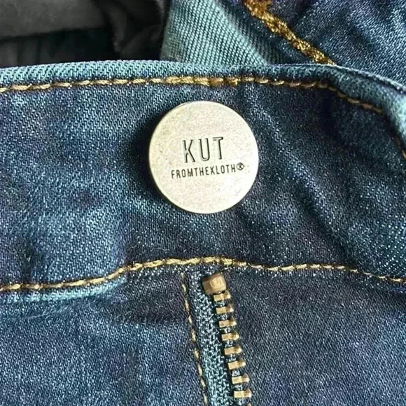 Kut from the Kloth High Rise Crop Straight Leg Stretch Jeans 12 Dark Wash - Picture 8 of 12